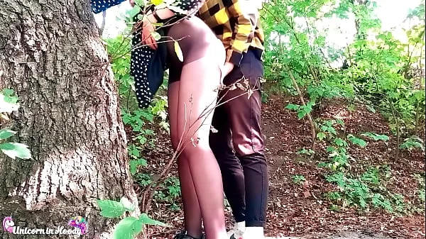 Sexy Teen Deepthroat and Dogging Cock Boyfriend in the Forest