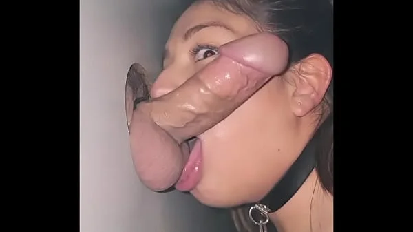 Amateur wife 1st Gloryhole night- My First time backing onto a Stranger's dick in front of my husband