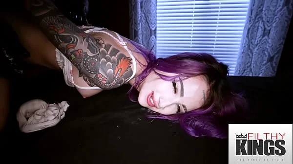 FilthyMassage - Goth Busy Purple Haired Babe Gets Her Pussy Oiled And Fucked