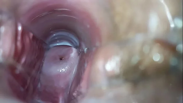 Orgasm inside pussy close-up