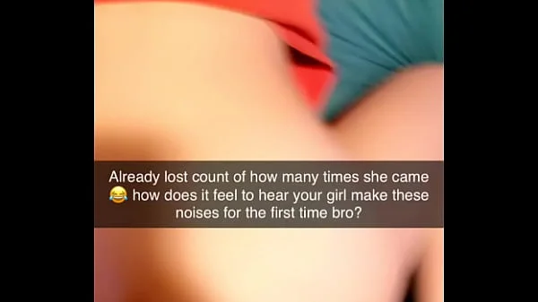 Rough Cuckhold Snapchat sent to cuck while his gf cums on cock many times