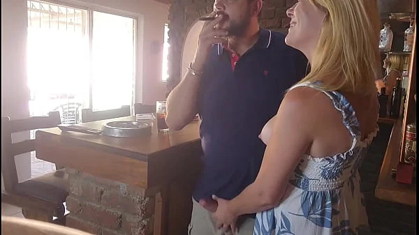Waitres caught jerking of the barman at holiday resort