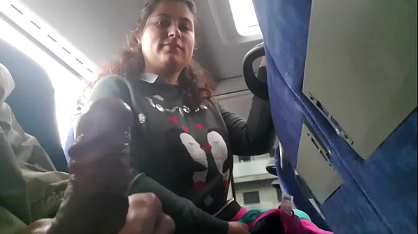 Exhibitionist seduces Milf to Suck & Jerk his Dick in Bus