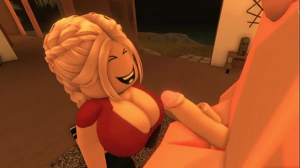 Roblox girl sucking a small cock of his royal boyfriend