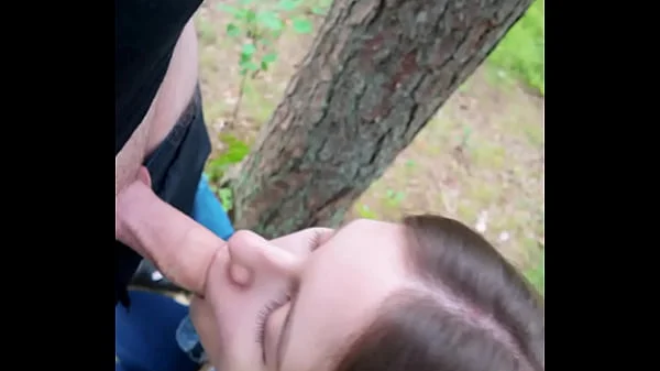 I went for a walk after fucking at home and decided to suck him off again and swallow cum outdoors