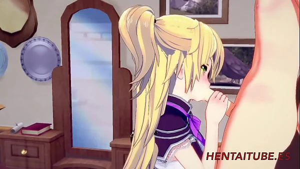 Genshin Impact Hentai - Fischl having sex and enjoy doing a blowjob and being fucked with creampie 1/2