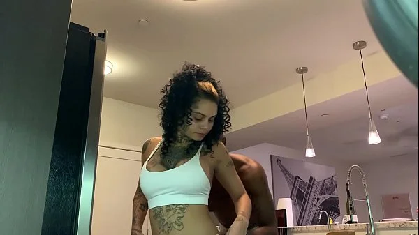 Sexy Latina Putting the Groceries away then take a Big Black Dick (Part 2)