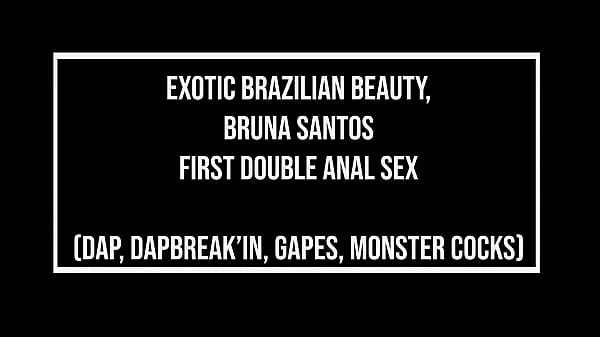 Exotic Brazilian beauty, Bruna SANTOS first ever double anal fuck (DAP, Anal, DAPBreak'in, huge gapes, ATM, monster cocks) OB342