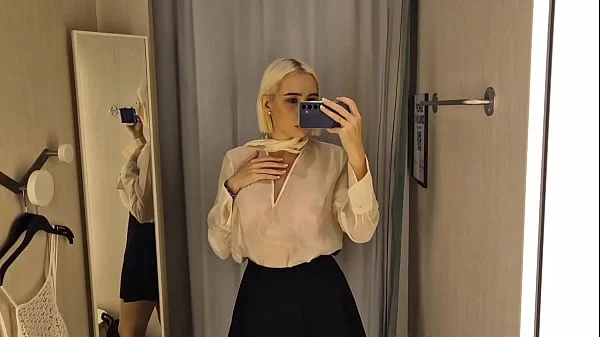 Try on haul transparent clothes, completely translucent, in the fitting room. Translucent on me