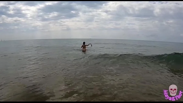 HOT couple having sex on public beach