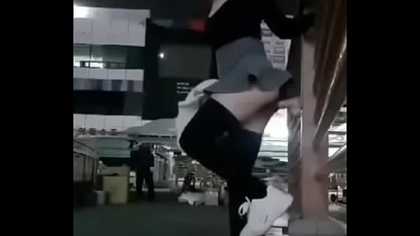 Girl fucks dildo at work