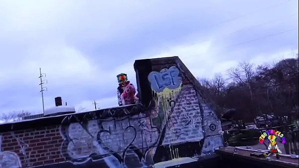 Fucking this gothic chick on the roof