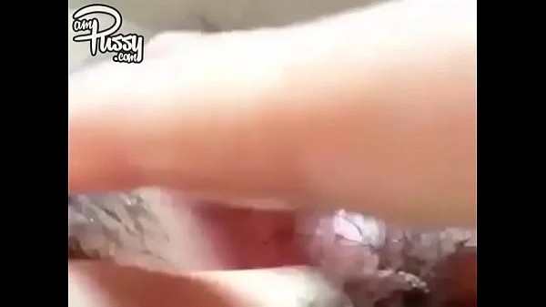 Japanese girl rubbing her big clit to orgasm