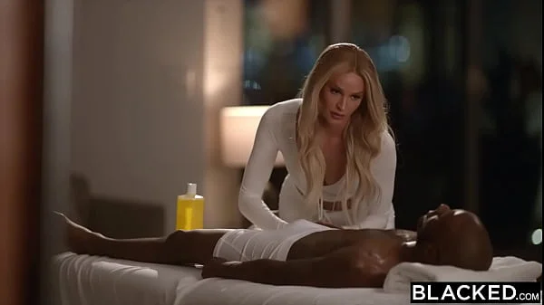 BLACKED Masseuse Emma can't keep her hands off client's BBC