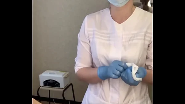 The patient CUM powerfully during the examination procedure in the doctor's hands