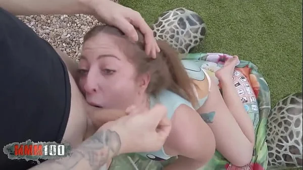Deepthroat, face fucking and facial cumshot for nasty teen