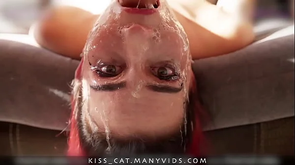 Sloppy Upside Down Throat Fuck |  Balls Deep Facefucking - Kiss Cat