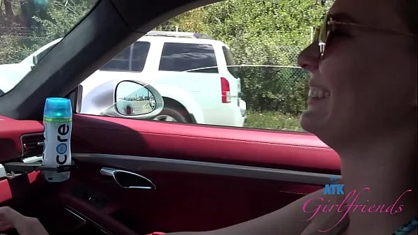 Beach fun with athletic babe Stella Sedona on the coast in a bikini and giving roadhead in the car (blowjobs) GFE