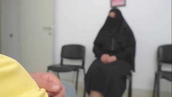 This Muslim woman is SHOCKED !!! I take out my cock in Hospital waiting room.