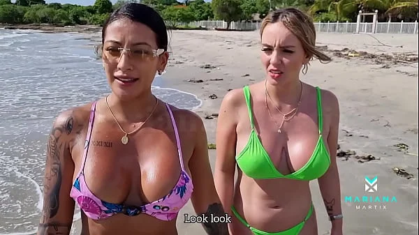 Three porn actresses have lesbian sex on a Colombian nudist beach- Big Squirt Mariana Martix - Sara Blonde - Kourtney Love